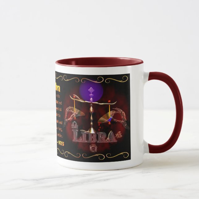 Caneca Limite da astrologia do zodíaco do Libra do Virgo (Direita)