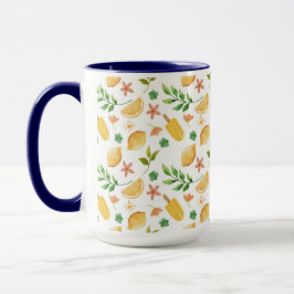 Caneca Limões de Aquarela e Picles Mug - Citrus Verão