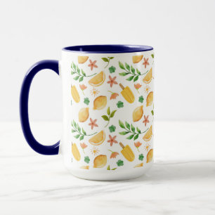 Caneca Limões de Aquarela e Picles Mug - Citrus Verão