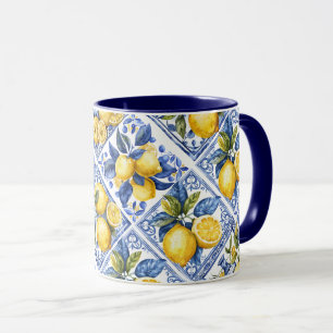Caneca Limões de Impressões bonito do Azulejo Talavera