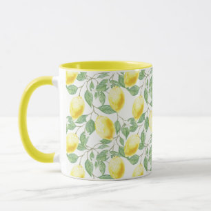 Caneca Limões e folhas de Design