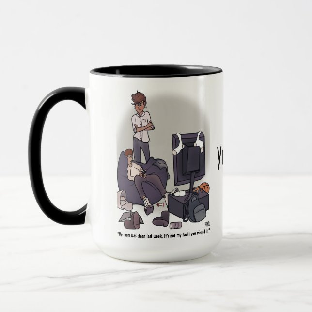 Caneca Limpe seu quarto Mug 15 oz (Esquerda)