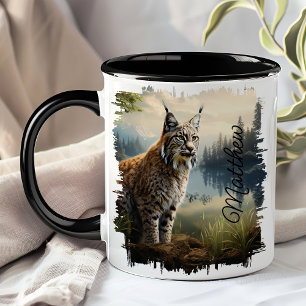 Caneca Lince em Clareira da Floresta