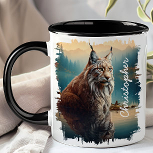 Caneca Lince pela Reflexão do Lago da Montanha