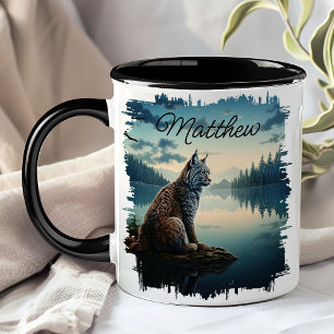 Caneca Lince pela Wilderness do Lago ao Nascer do Sol