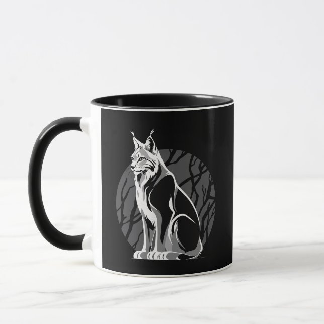 Caneca Lince Preto e Branco (Esquerda)