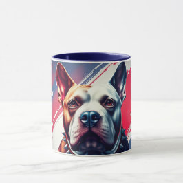 Caneca Linda Caneca, Cachorro e Bandeira dos EUA - Cachor