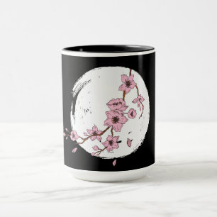 Caneca Linda cerejeira floresce lua