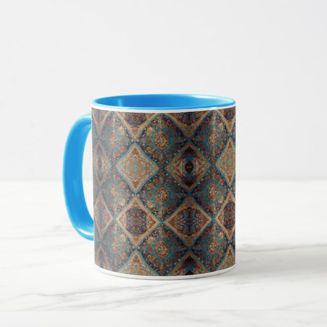 Caneca Linda Coleção de Tendências de Padrões Antigos Per (Frente Esquerda)