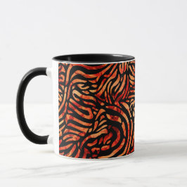 Caneca Linda faixa de zebra vermelha