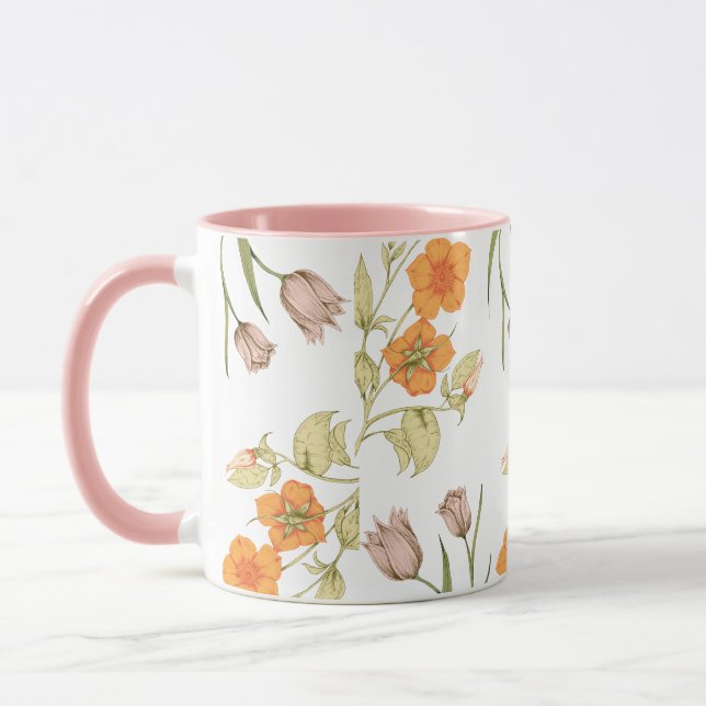 Caneca Linda floração com padrão (Esquerda)