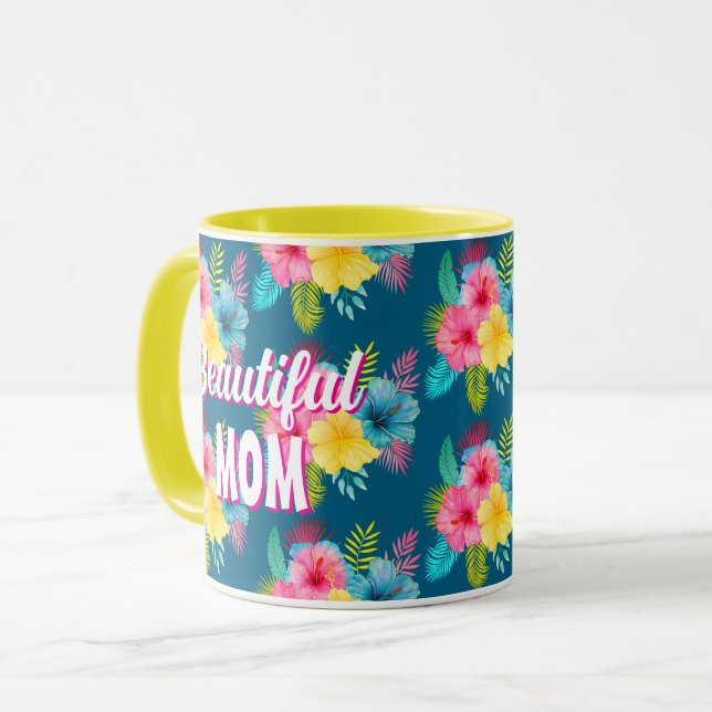 Caneca Linda Mãe, Paraíso De Flores Tropicais (Frente Esquerda)