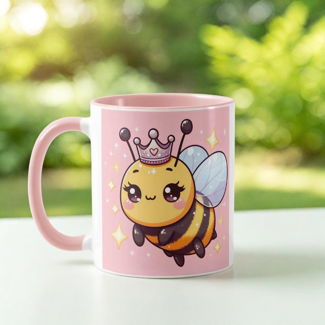 Caneca Linda Rainha Abelha de Desenho Animado Caprichosa (Criador carregado)