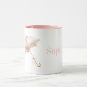 Caneca Linda Sombrinha Rosa Frilly Menina
