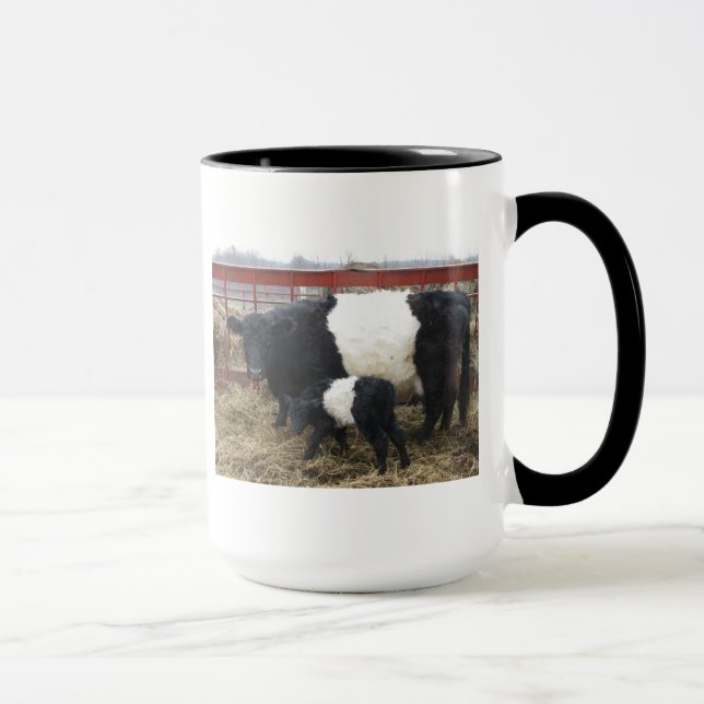 Caneca Linda Vaca de Beltie e Vitelo - Galloways de Baixo (Direita)