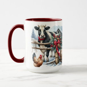 Caneca Linda Vaca Feriada com Cardinal Personalizada