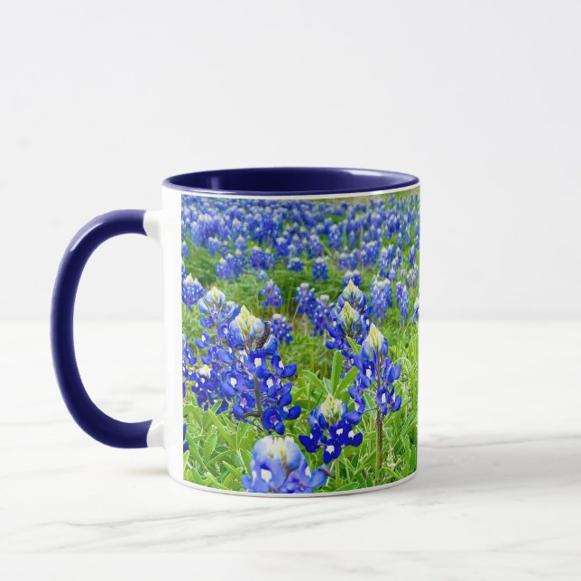 Caneca Lindas Bluebonnets Fotografia Texas (Esquerda)