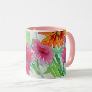 Caneca Lindas flores de aquarela, belas personalizações