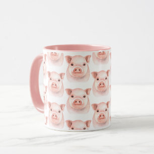 Caneca Lindinho Porquinho Rosa Rosa Porcos Fazenda Campo