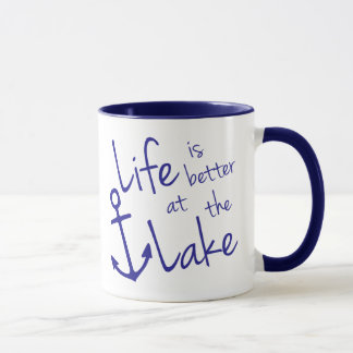 Caneca Lindo azul A VIDA É MELHOR NO LAGO |