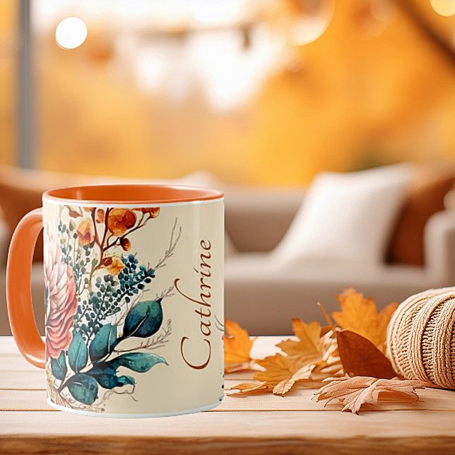 Caneca Lindo buquê boho de outono personalizado (Criador carregado)