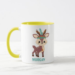 Caneca Lindo cervo indiano, personalizar nome, Vs 2