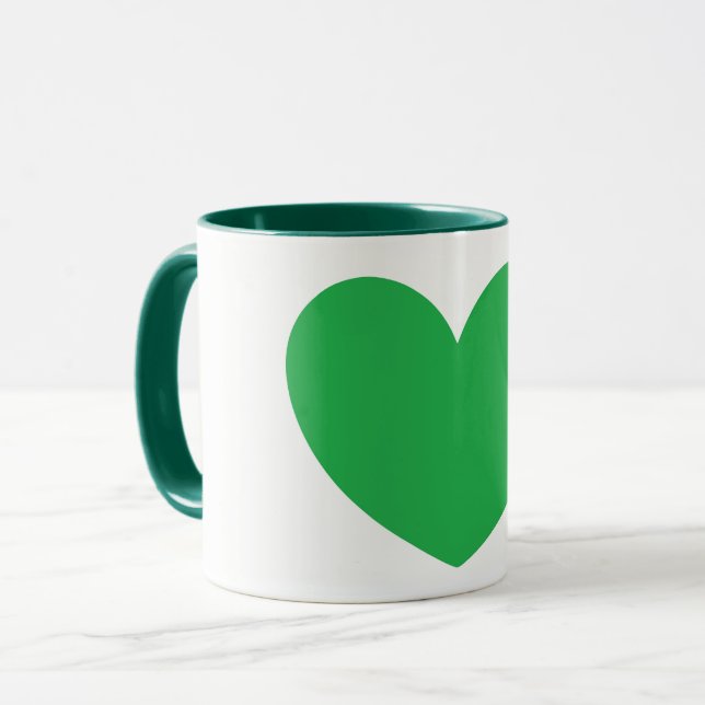 Caneca Lindo Design de café verde-grande (Frente Esquerda)