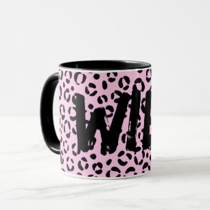 Caneca Lindo em Rosa Impressão Animal (Personalizado)