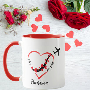 Caneca Lindo, eu amo meu piloto, avião e coração, Dia dos