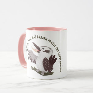 Caneca Lindo kookaburra louve ao Senhor versículo da bíbl