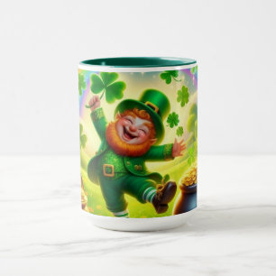 Caneca Lindo Leprechaun mágico Dia de São Patrício