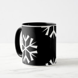 Caneca lindo padrão de FLoco de neve |