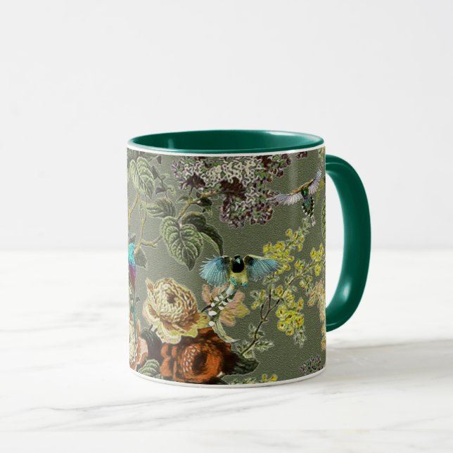 Caneca Lindo pássaro exótico, pântano verde (Frente Esquerda)