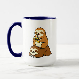 Caneca Lindo Preguiça Comendo Banana no Preguiça Preguiço