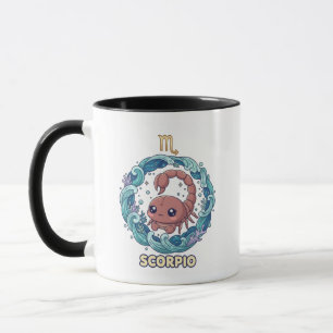 Caneca Lindo Signo do Zodíaco Escorpião Kawaii