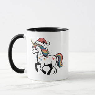 Caneca Lindo Unicórnio Cervo Rena Luzes de Natal Engraçad
