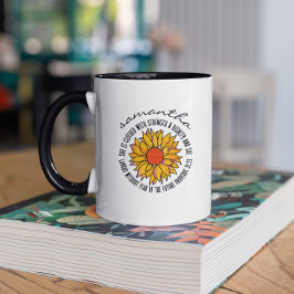 Caneca Lindo versículo bíblico de girassol Provérbios 31