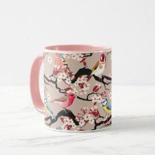Caneca Lindos Pássaros Padrões Mug