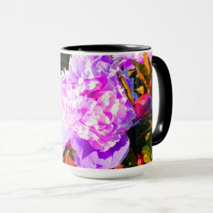 Caneca Lindos Pêonias Rosa Redondos
