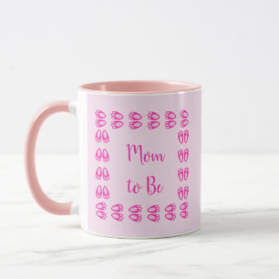 Caneca Lindos Pés de Coelho Rosa de Bebê Menina Páscoa Mã