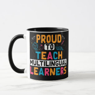 Caneca Língua linguista do professor multilíngue ESL