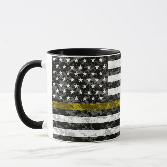 Caneca Linha amarela fina bandeira de Camo (Esquerda)
