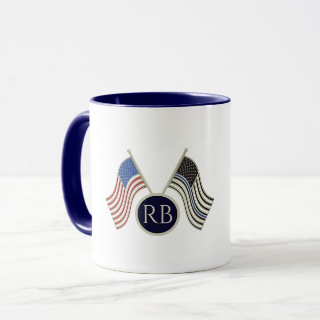 Caneca Linha Azul Fina (Frente Esquerda)