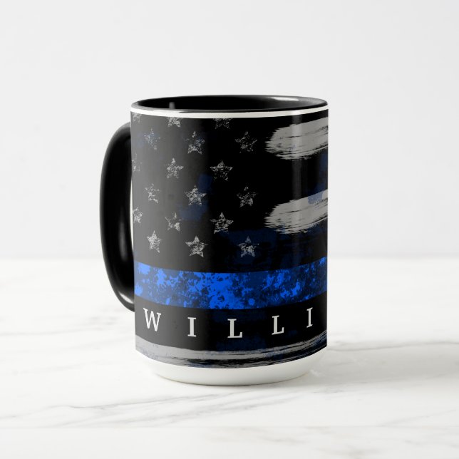 Caneca Linha Azul fina denominada Mug (Frente Esquerda)