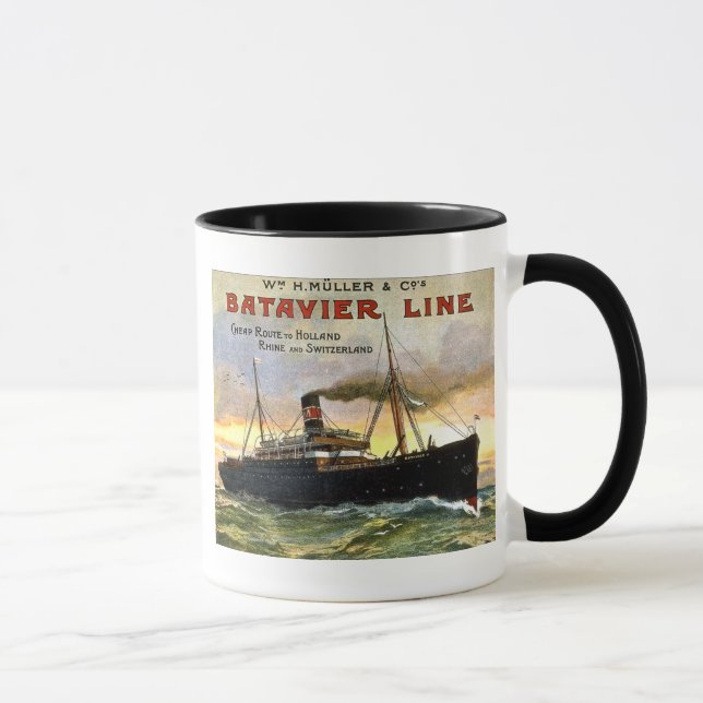 Caneca Linha de Batavier - viagens vintage (Direita)