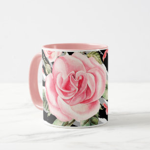 Caneca Linha de tendências do Rosa de luxo