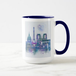 Caneca Linha do Céu de Paris - Azul-Cria