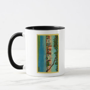 Caneca Linha do horizonte de Oakland no lago Merritt