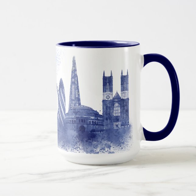 Caneca Linha do horizonte - Watercolor Blue (Direita)