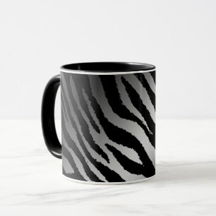 Caneca Linha Negra de Prata Zebra Moderna do Luxury